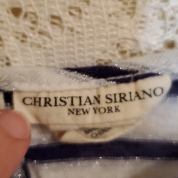 Christian Siriano horizontal striped linen top - Picture 8 of 14